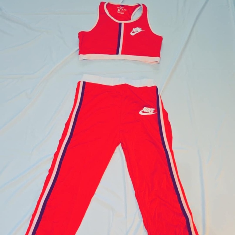 Nike Red and White Athletic Set
